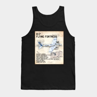 B-17 Flying Fortress Aeroplane Aircraft USAF Plane Tank Top